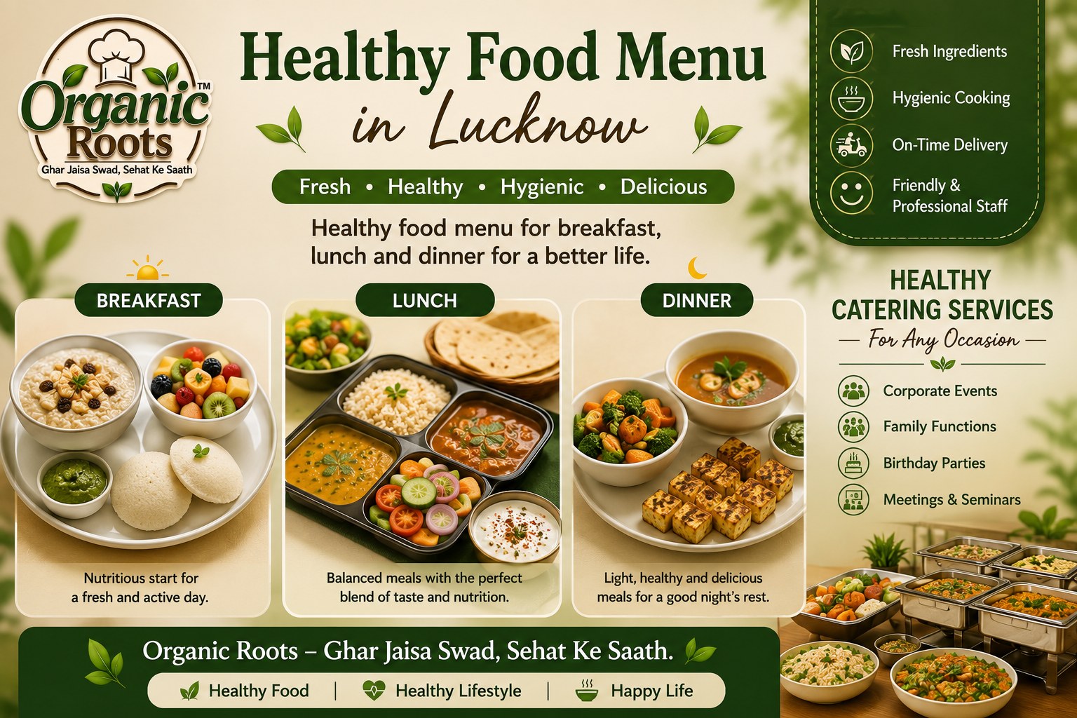 Healthy Food Menu in Lucknow – Fresh, Nutritious Meals for Breakfast, Lunch & Dinner