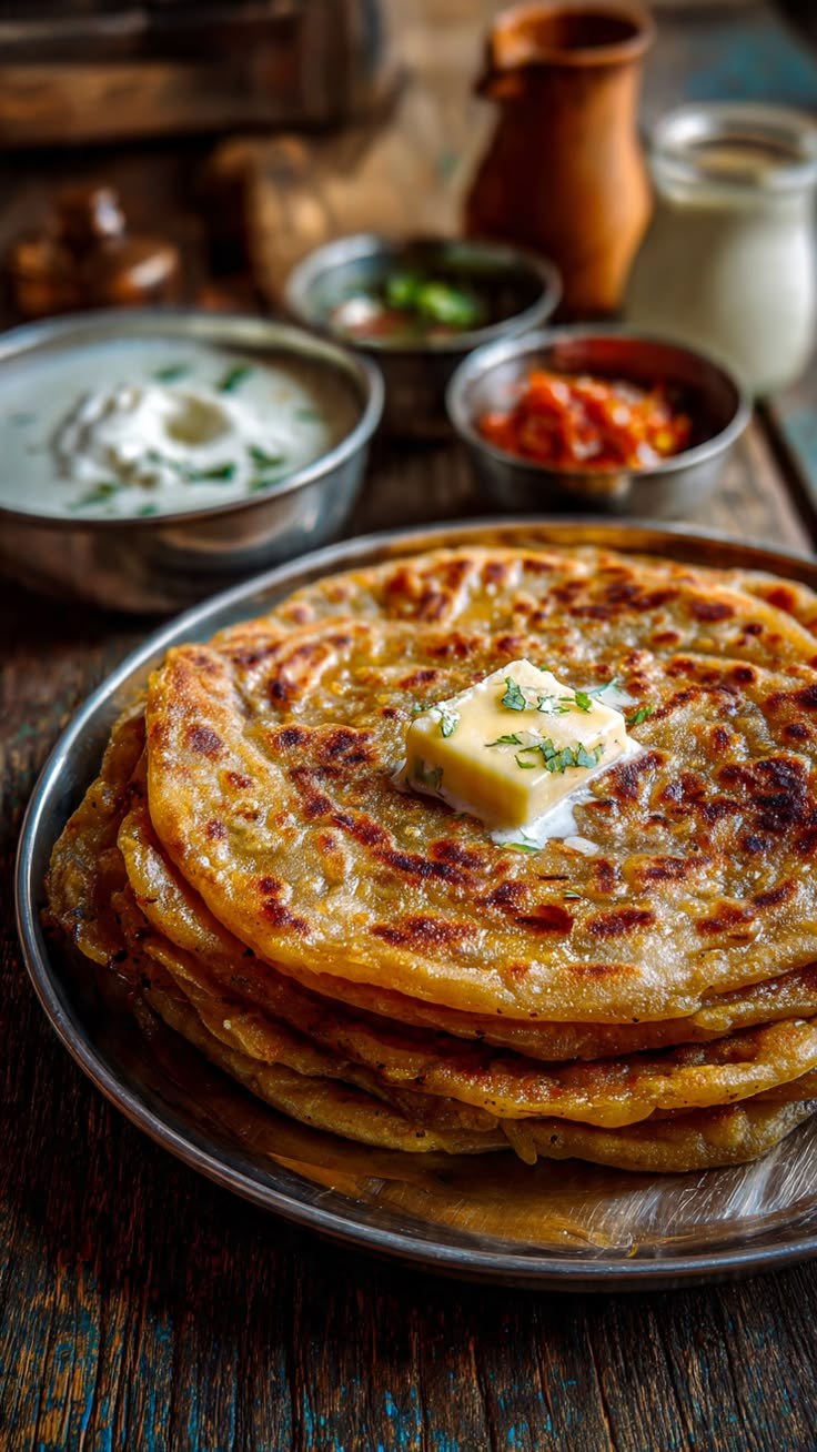 Aloo Paratha with curd(2 pcs)