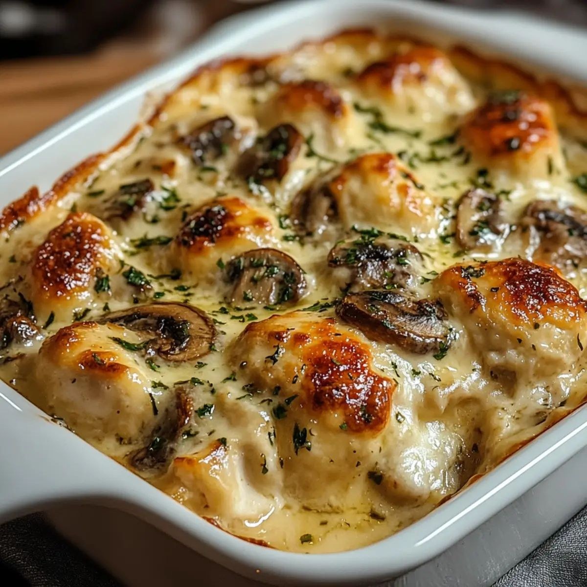 Baked Mushrooms Chicken