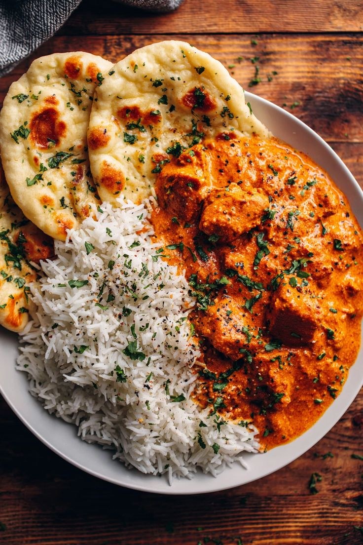 Chicken Masala + Rice + 2 Butter Naan
