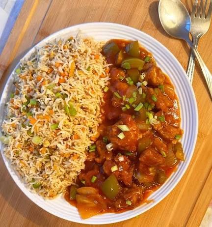Chicken Manchurian with Fried Rice