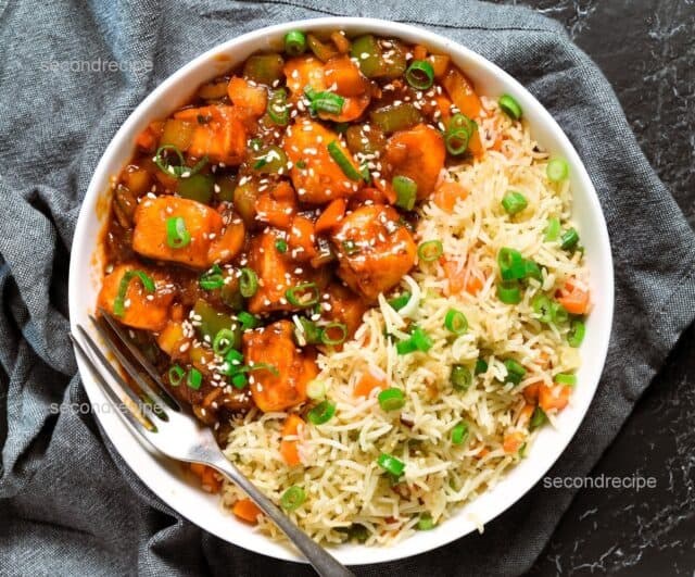 Paneer Manchurian with Fried Rice